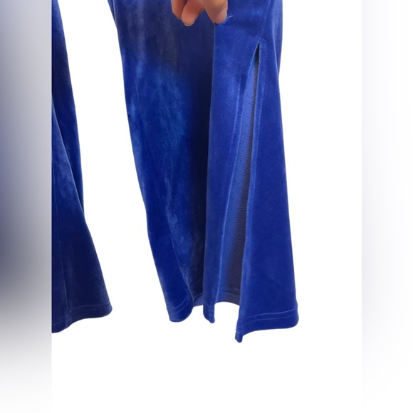 Juicy Couture Velvet Blue Slit Sides Wide Leg Pull on Sweatpants Size 1x - Picture 8 of 15